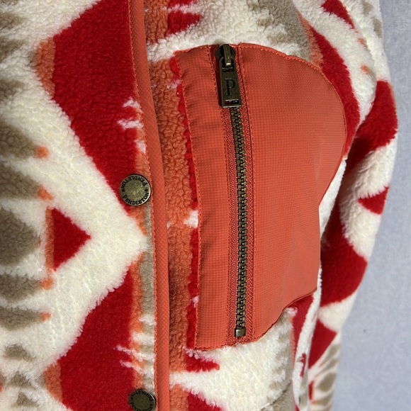 Pendleton women palisade shaped fleece jacket mango size Small new with tag - Picture 2 of 10